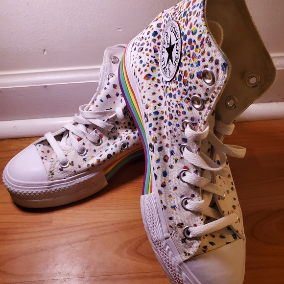 Converse Custom Pride Platform Chuck Taylor All Star By You Unisex Men 7/Women 5 - Picture 7 of 11